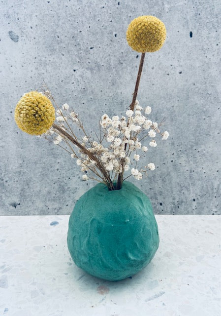 Matte green bud vase