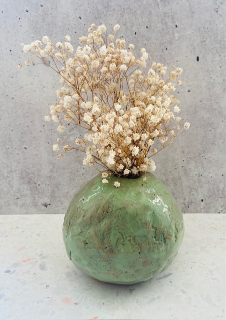 Textured mint bud vase
