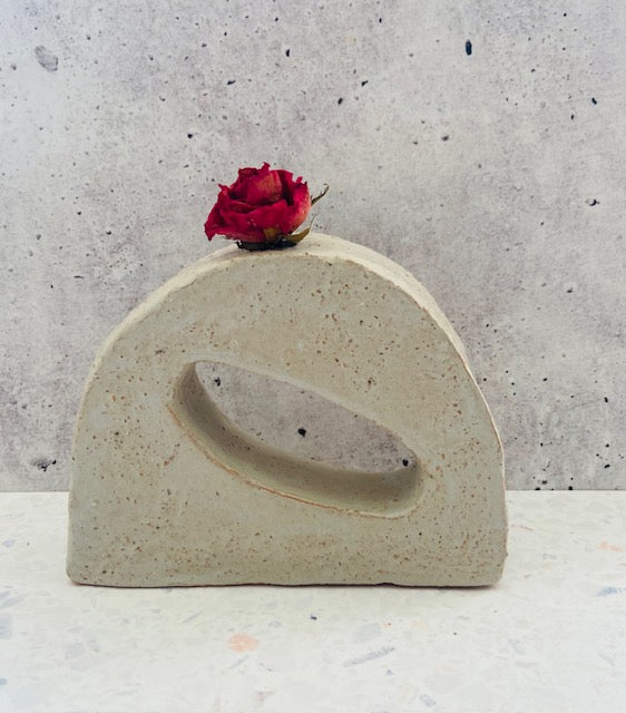 Sphere vessel in textured cream