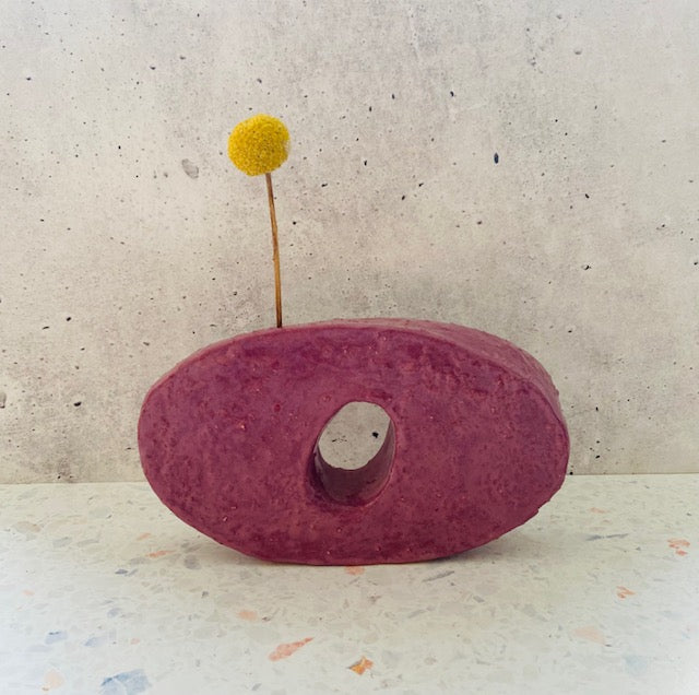 Ovoid vessel in fuschia
