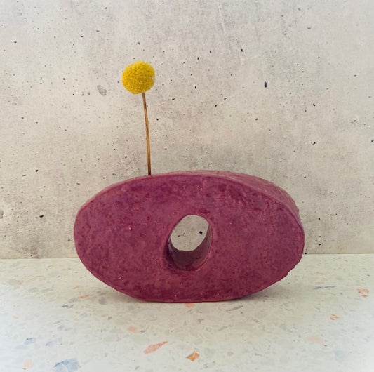 Ovoid vessel in fuschia