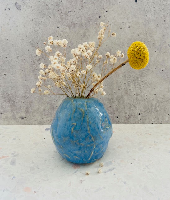 Sea blue bud vase