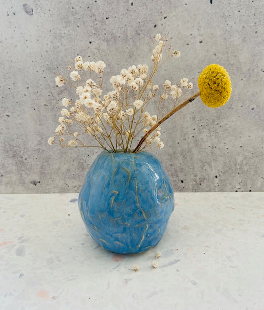 Sea blue bud vase