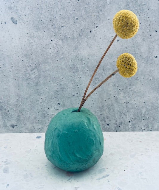 Matte green bud vase