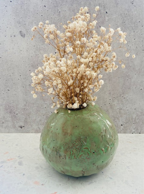 Textured mint bud vase