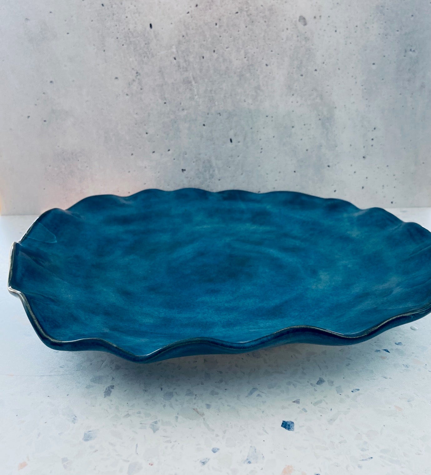 Indigo wave platter
