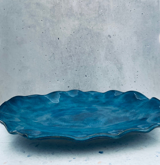 Indigo wave platter