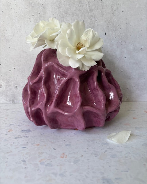Coral vase in fuchsia