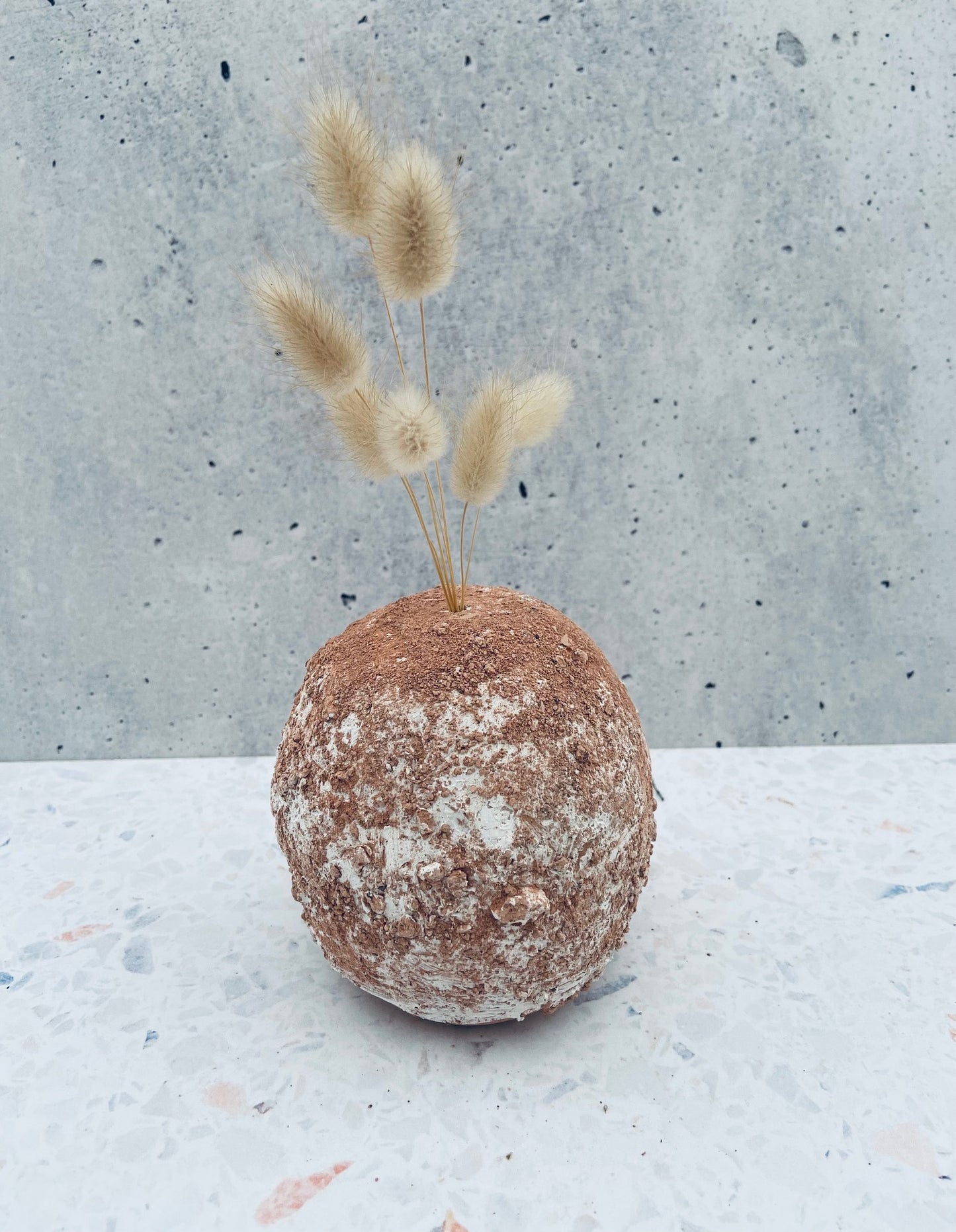 Raw terracotta bud vase