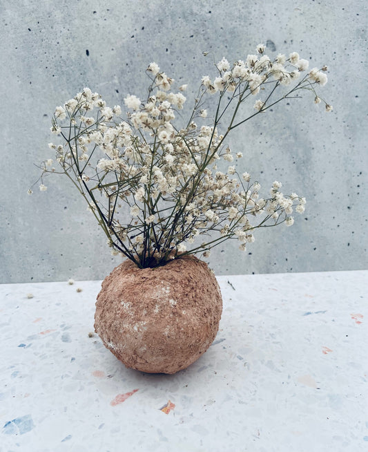 Raw terracotta bud vase